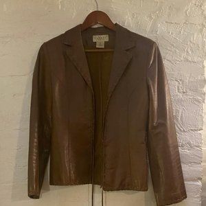 vintage brown leather jacket